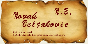 Novak Beljaković vizit kartica